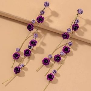 Purple Flower Earrings
